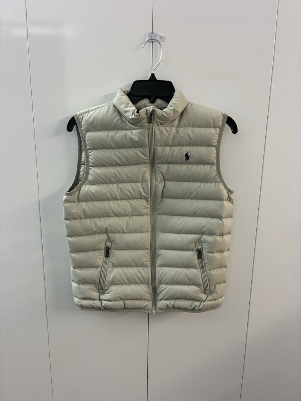 NWOT Polo Ralph Lauren Boy's Down Full Zip Vest - Large (14-16) - Light Gray